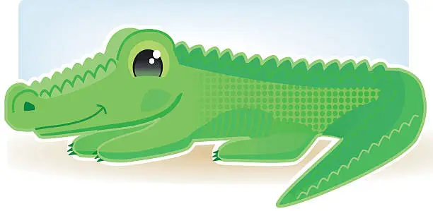 Vector illustration of cute alligator