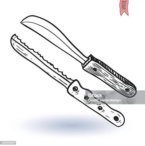 Knife Set Vector Illustration Stock Illustration - Download Image Now - Appliance, Blade, Chef