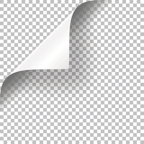 Curly Page Corner Curly Page Corner realistic illustration with transparent shadow. Ready to apply to your design. Graphic element for documents, templates, posters, flyers. folded stock illustrations