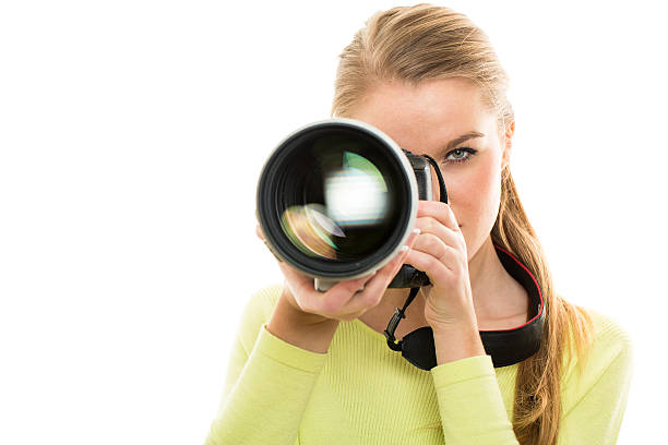 istock Pretty, female photographer 530213116