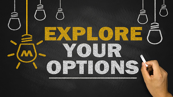 explore your options on blackboard background