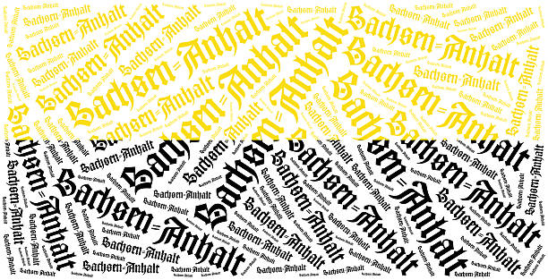 Flag of german state. Word cloud illustration.