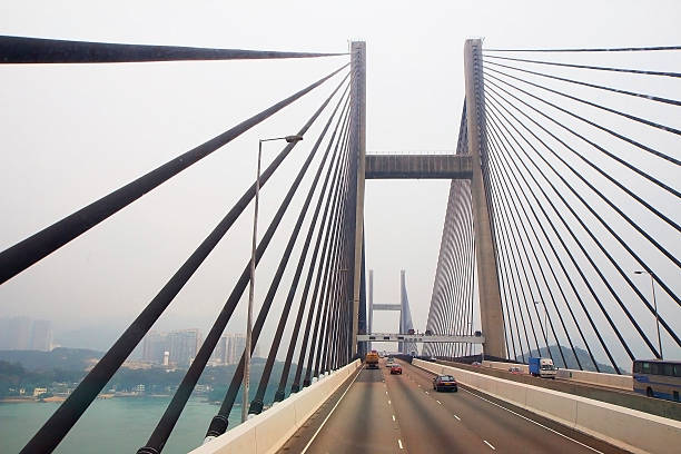 istock Hong Kong. Cable-stayed bridge between Lantau and Calluna. 530226143