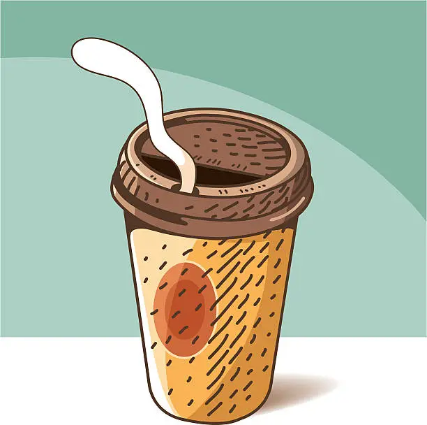 Vector illustration of takeaway coffee