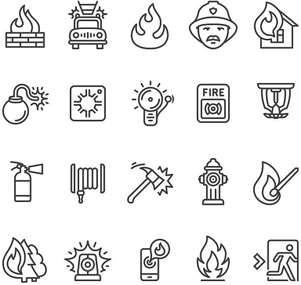 illustrations, cliparts, dessins animés et icônes de alarme à incendie et service icon - house burning color image danger