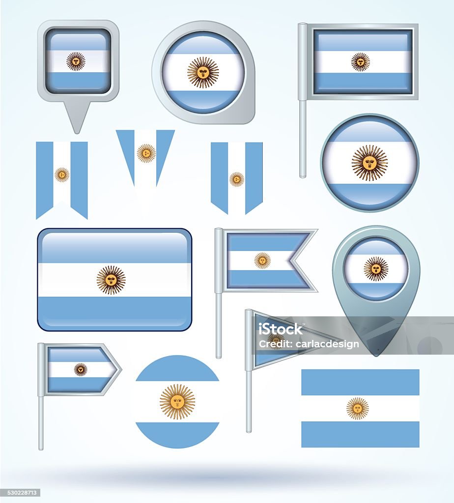 Argentina Flag set, vector illustration Accuracy stock vector