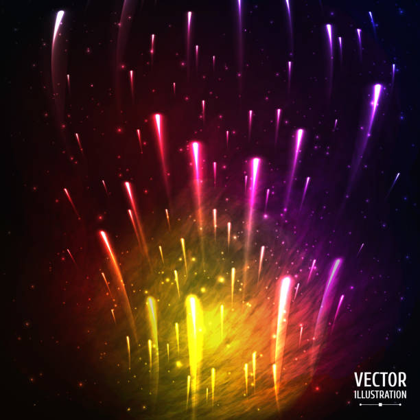 istock Colorful Space Galaxy Background with Light, Meteors, Shining Stars, Stardust 530229173