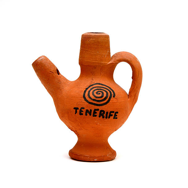 Clay pottery for containing water against tradiotional clay walls in Morocco