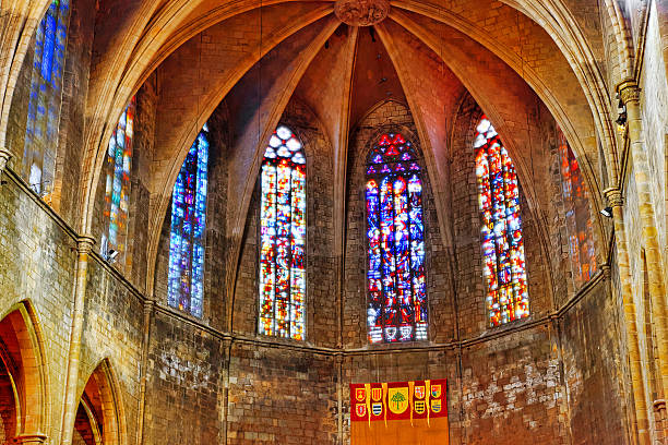 istock Stained-glass window in Catholic temple. 530234469