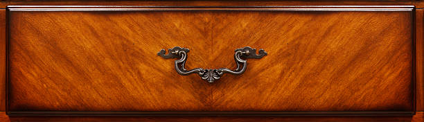 Old-fashioned wooden drawer close up