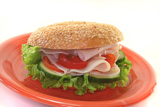 istock Bagel with chicken breast 530235363