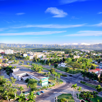 Santiago de Cuba panoramic cityscape, Cuba. Composite photo