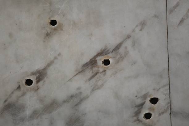 istock Bullet holes in Cuban marble 530238835