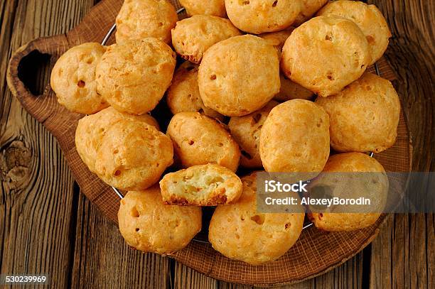 Gougeres On Wooden Background Stock Photo - Download Image Now - Baked Pastry Item, Bakery, Baking