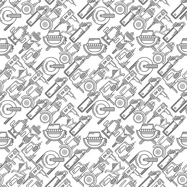 Vector illustration of Seamless vector background for construction tools