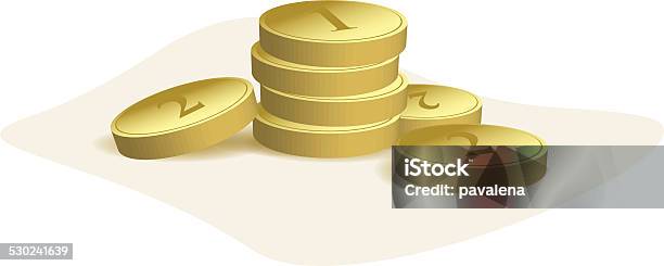 Golden Coins Vector Illustration Stock Illustration - Download Image Now - Banking, Business, Business Finance and Industry