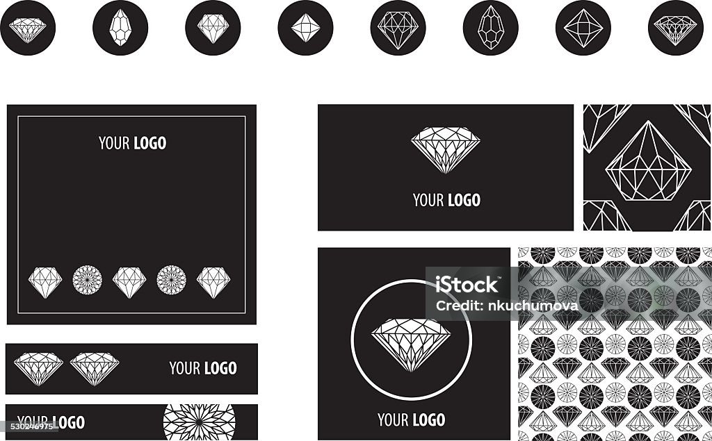 4 Diamond Design Diamonds Design Elements Stock Illustration - Download Image Now - Arts ...