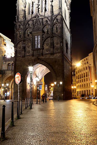 istock Powder tower (gate) at evening in Prague, Czech Republic. 530250391