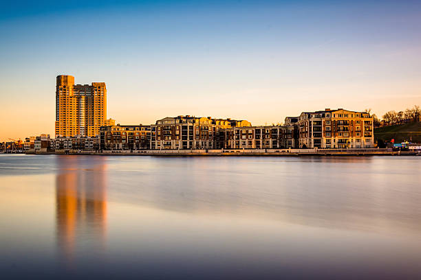 istock Long exposure of waterfront condominiums at the Inner Harbor in 530252971