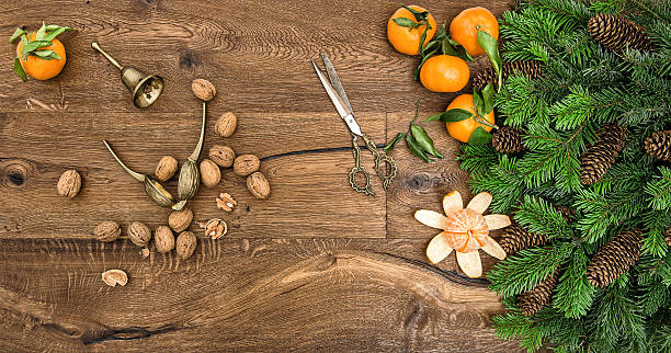 istock orange mandarins, walnuts and antique accessories 530257517