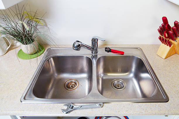 istock Kitchen Water tap and sink. 530257971
