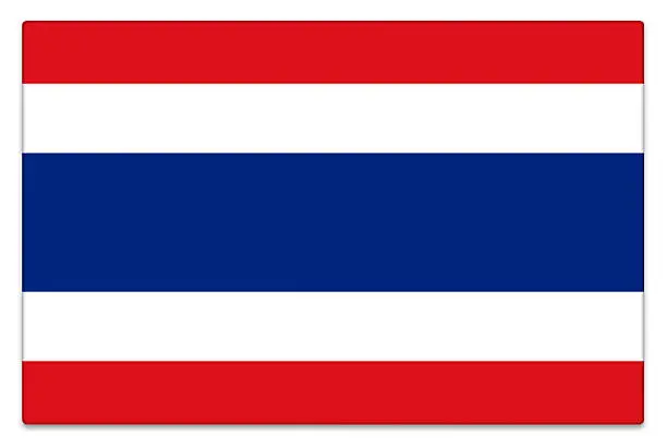 Photo of Gloss flag of Thailand on white