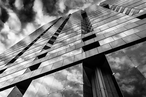istock Evening sky reflecting in modern glass architecture at 250 West 530268643