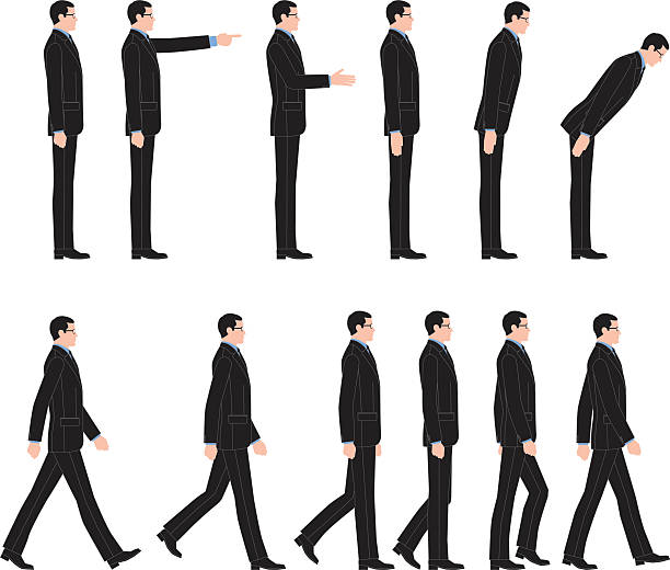 Walking, to bow, businessman Walking, to bow, businessman bowing stock illustrations