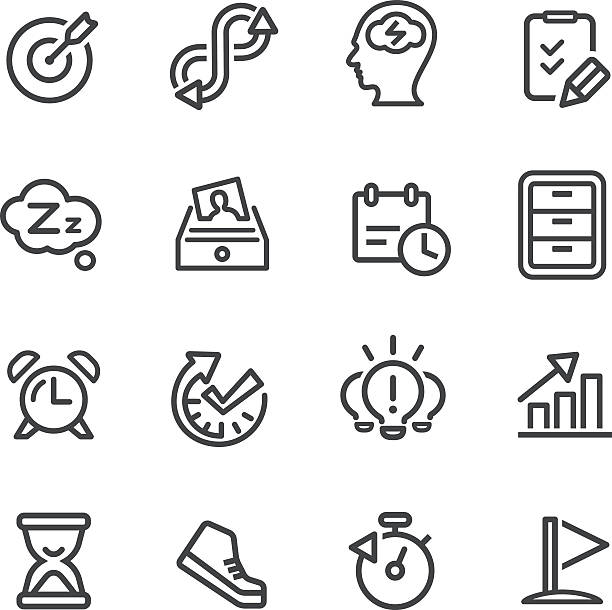 生産性のアイコン-ラインシリーズ - symbol aspirations target icon set点のイラスト素材／クリップアート素材／マンガ素材／アイコン素材