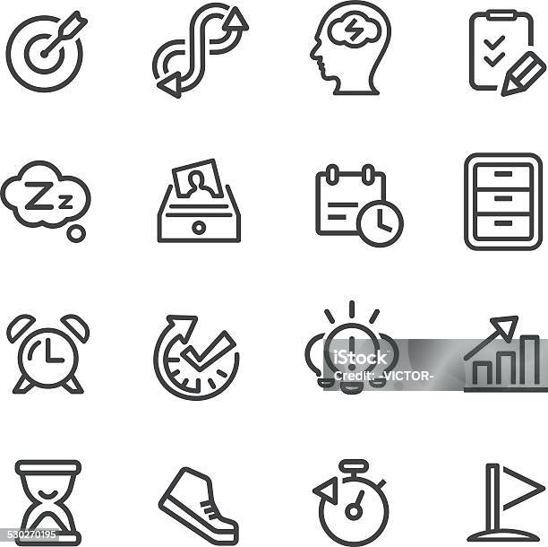 Productivity Icons Line Series Stock Illustration - Download Image Now - The End, Icon Symbol, Contemplation
