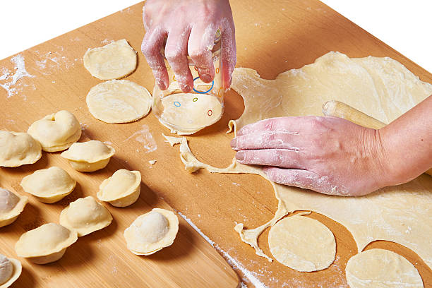istock Prepare dough for cooking meat dumplings 530270341