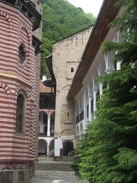 Photo of Buildings and Yard Space of Rila Monastery, Bulgaria