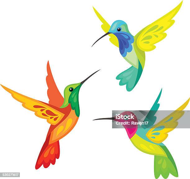 Stylized Birds Stock Illustration - Download Image Now - Hummingbird, Vector, Computer Graphic