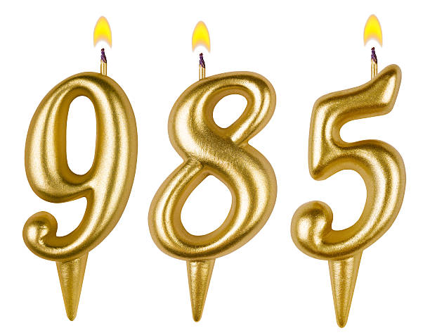 istock candles number nine hundred eighty-five isolated on white 530274735