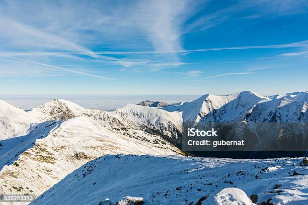 Snow On The Mountain Tops Stock Photo - Download Image Now - Autumn, Carpathian Mountain Range, Cloud - Sky