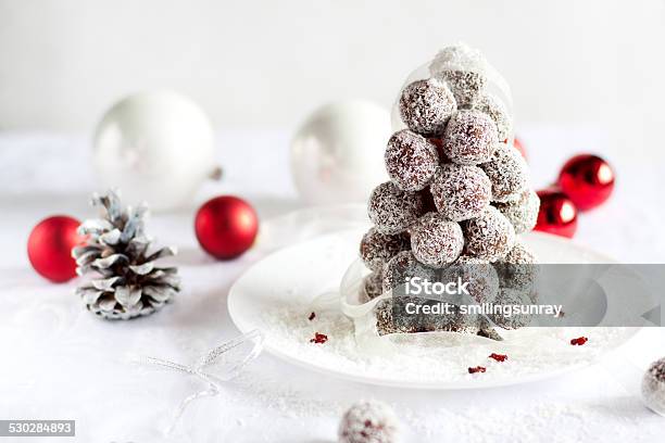Truffles Christmas Tree Stock Photo - Download Image Now - Christmas, Chocolate, Sports Ball