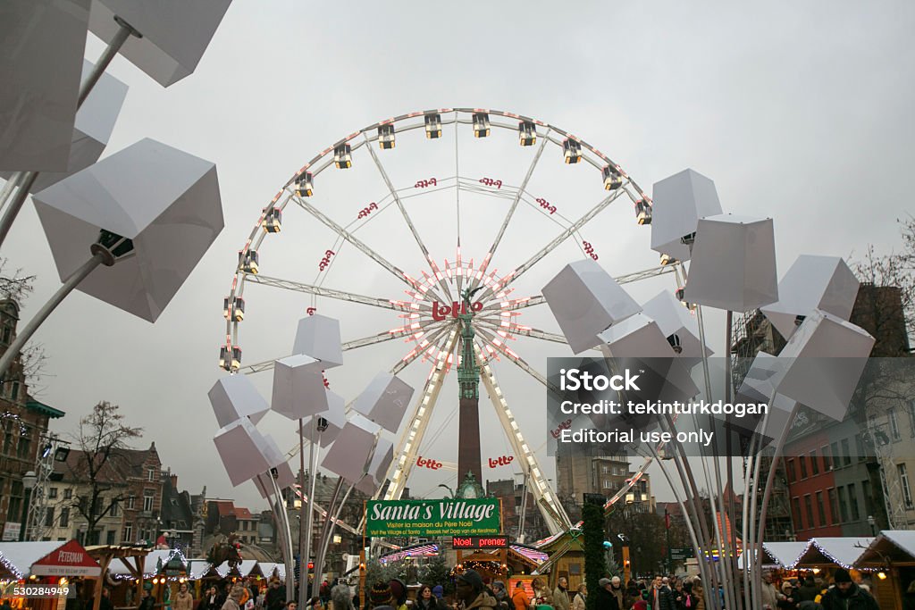 christmas market at sainte catherine of brussel belgium brussel, belgium - December 5, 2014:People are wandering in christmas market at sainte catherine at brussel belgium Belgium Stock Photo