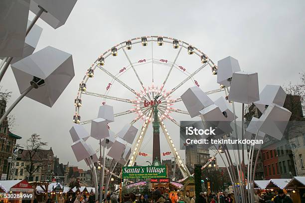 Christmas Market At Sainte Catherine Of Brussel Belgium Stock Photo - Download Image Now