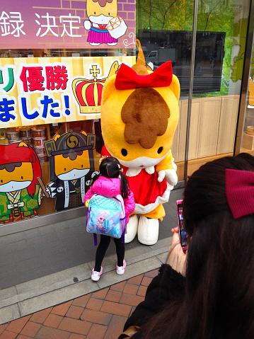 Chuou-ku, Tokyo, Japan – December 25, 2014 : Gunma-chan, the most popular YURU character of the year 2014 in japan.