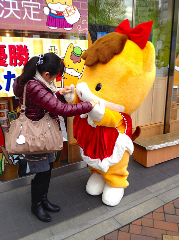 Chuou-ku, Tokyo, Japan – December 25, 2014 : Gunma-chan, the most popular YURU(loose) character of the year 2014 in japan.