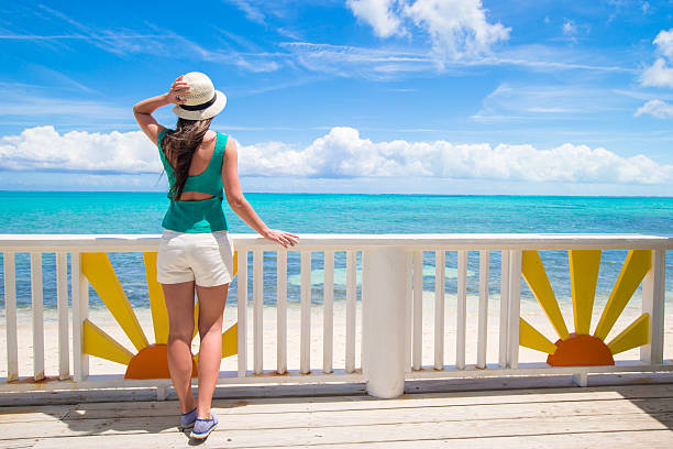 istock Young woman on the seashore during summer vacation 530285443