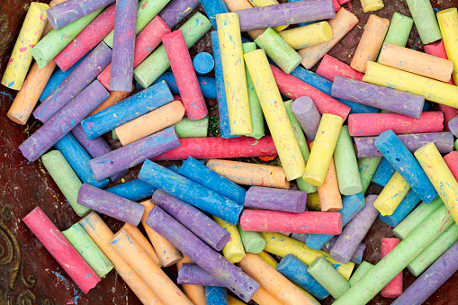 macro of lots of chalk