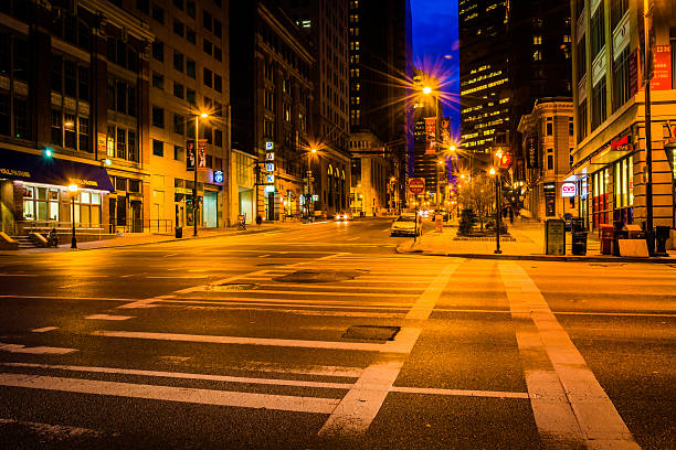 istock An intersection at night in Baltimore, Maryland. 530286077