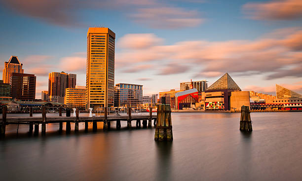 istock Evening long exposure of the Baltimore Inner Harbor Skyline, Mar 530286163