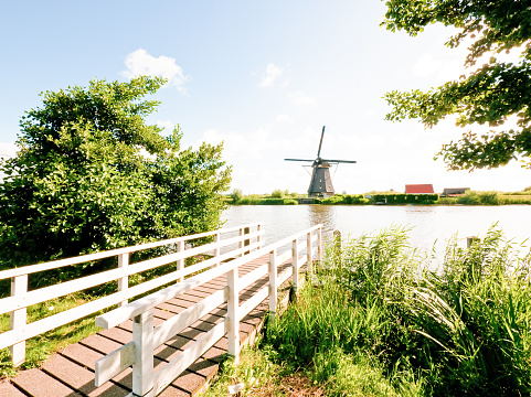 typical old windmill at the netherlands