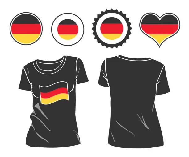 Vector illustration of t-shirt with the flag of Germany