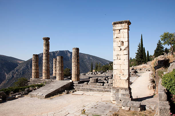 Archaeological site of Delphi in Greece Archaeological site of Delphi in Greece. Sanctuary. Sacred place. oracular stock pictures, royalty-free photos & images