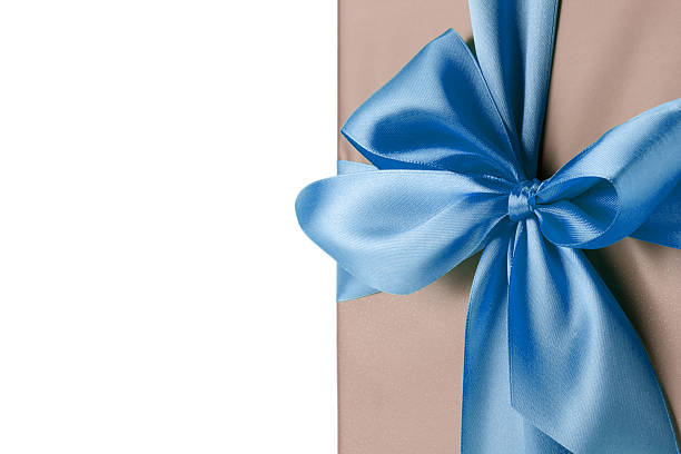 istock greeting card with blue bow on the white background 530289111