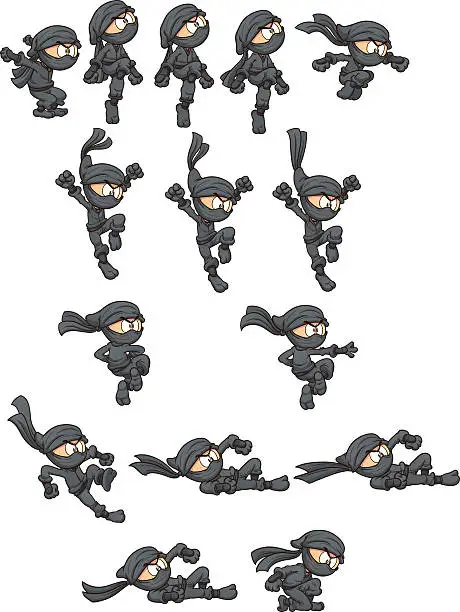 Vector illustration of Cartoon ninja
