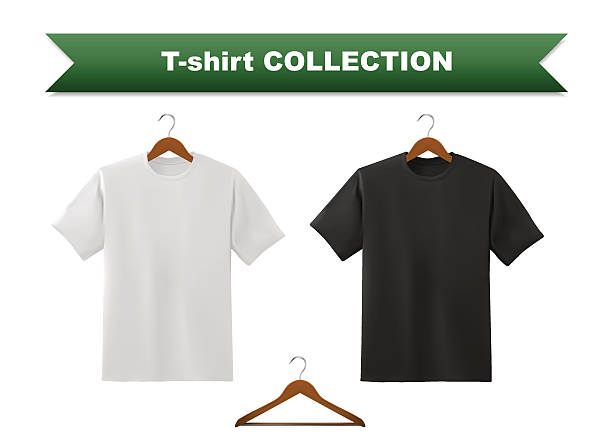 T-shirt template collection with hanger vector art illustration